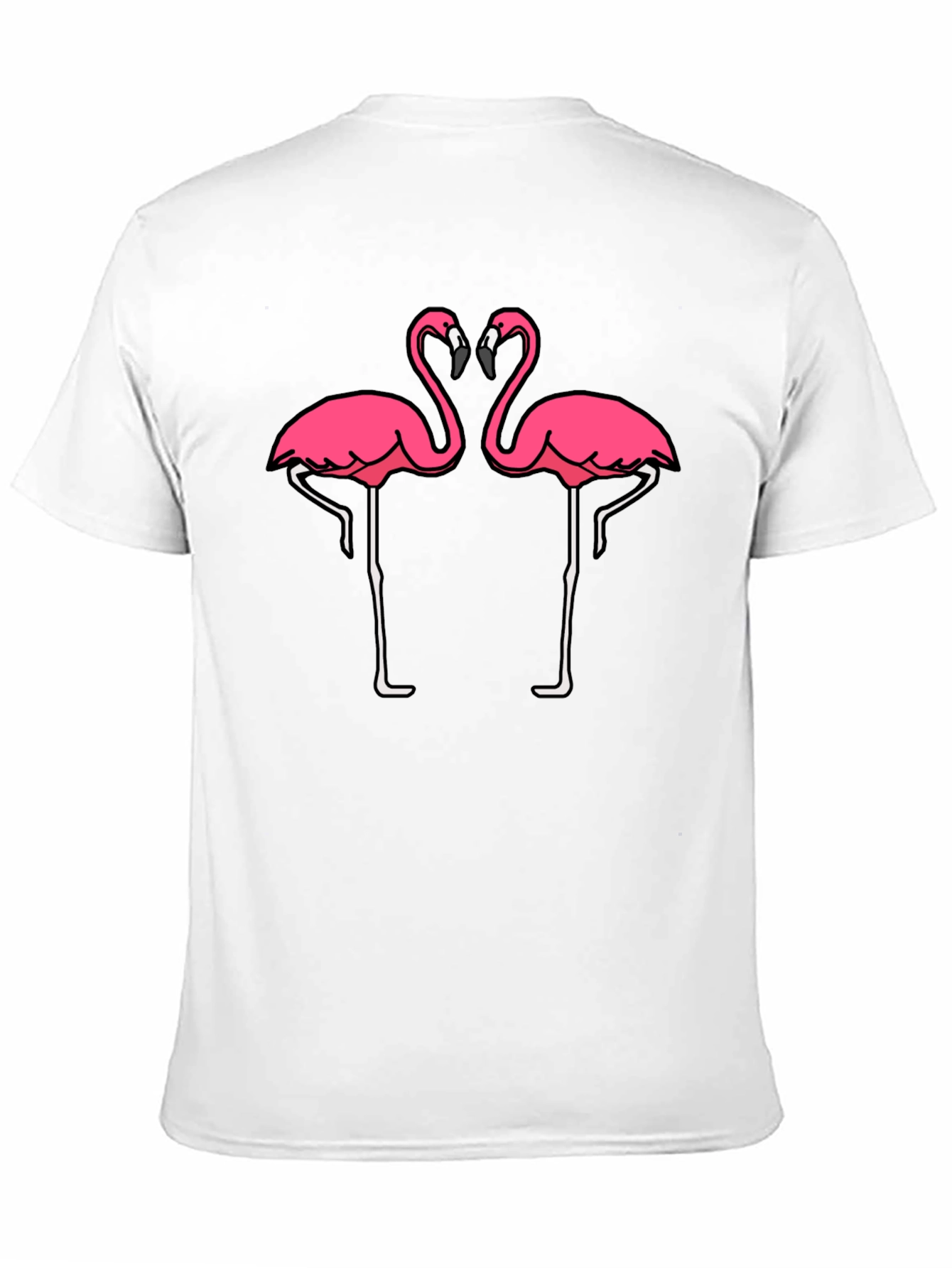 Black T-Shirt with Pink Flamingo Graphic