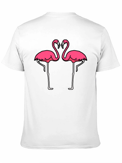 Black T-Shirt with Pink Flamingo Graphic