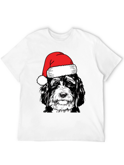 Festive Dog Santa Hat T-Shirt