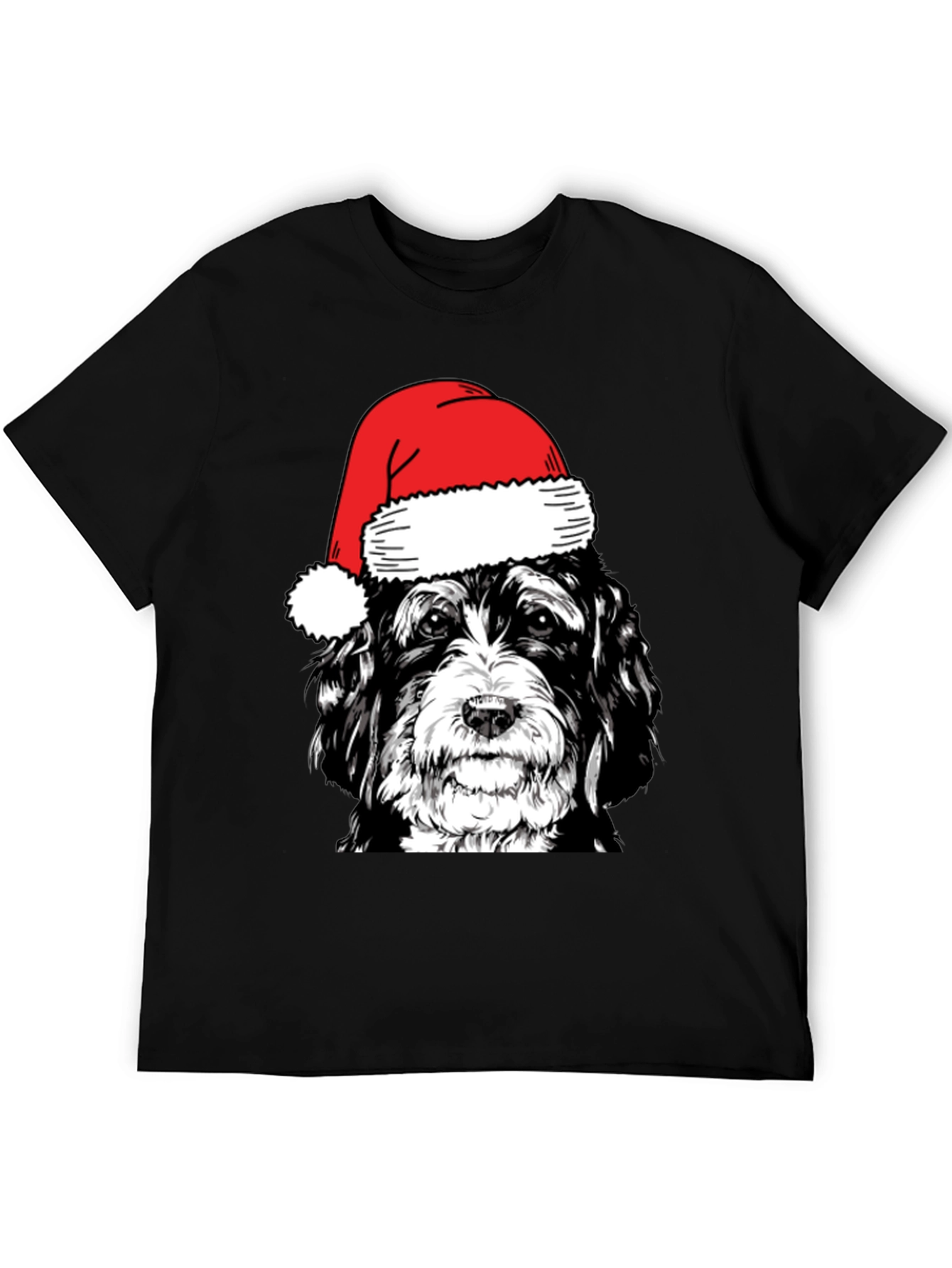 Festive Dog Santa Hat T-Shirt