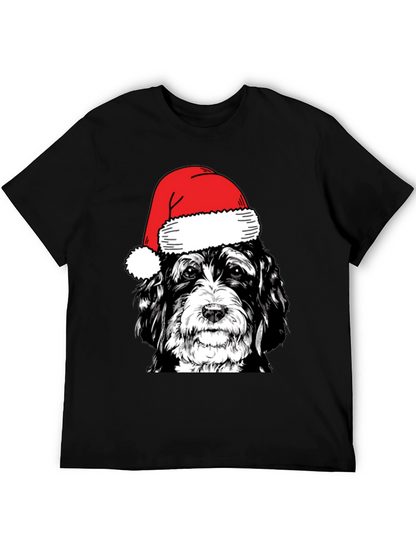 Festive Dog Santa Hat T-Shirt