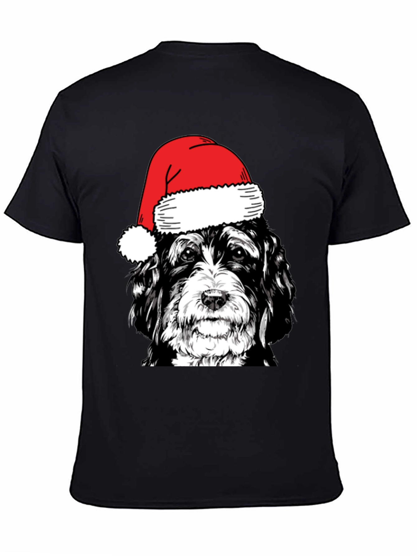 Festive Dog Santa Hat T-Shirt