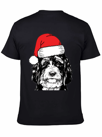 Festive Dog Santa Hat T-Shirt