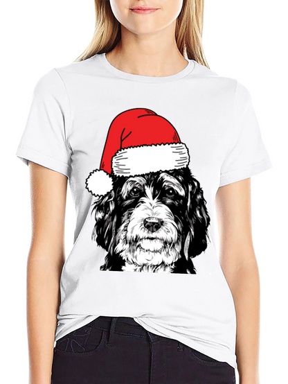 Festive Dog Santa Hat T-Shirt