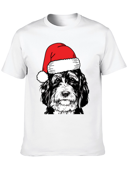 Festive Dog Santa Hat T-Shirt
