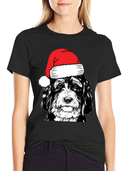 Festive Dog Santa Hat T-Shirt