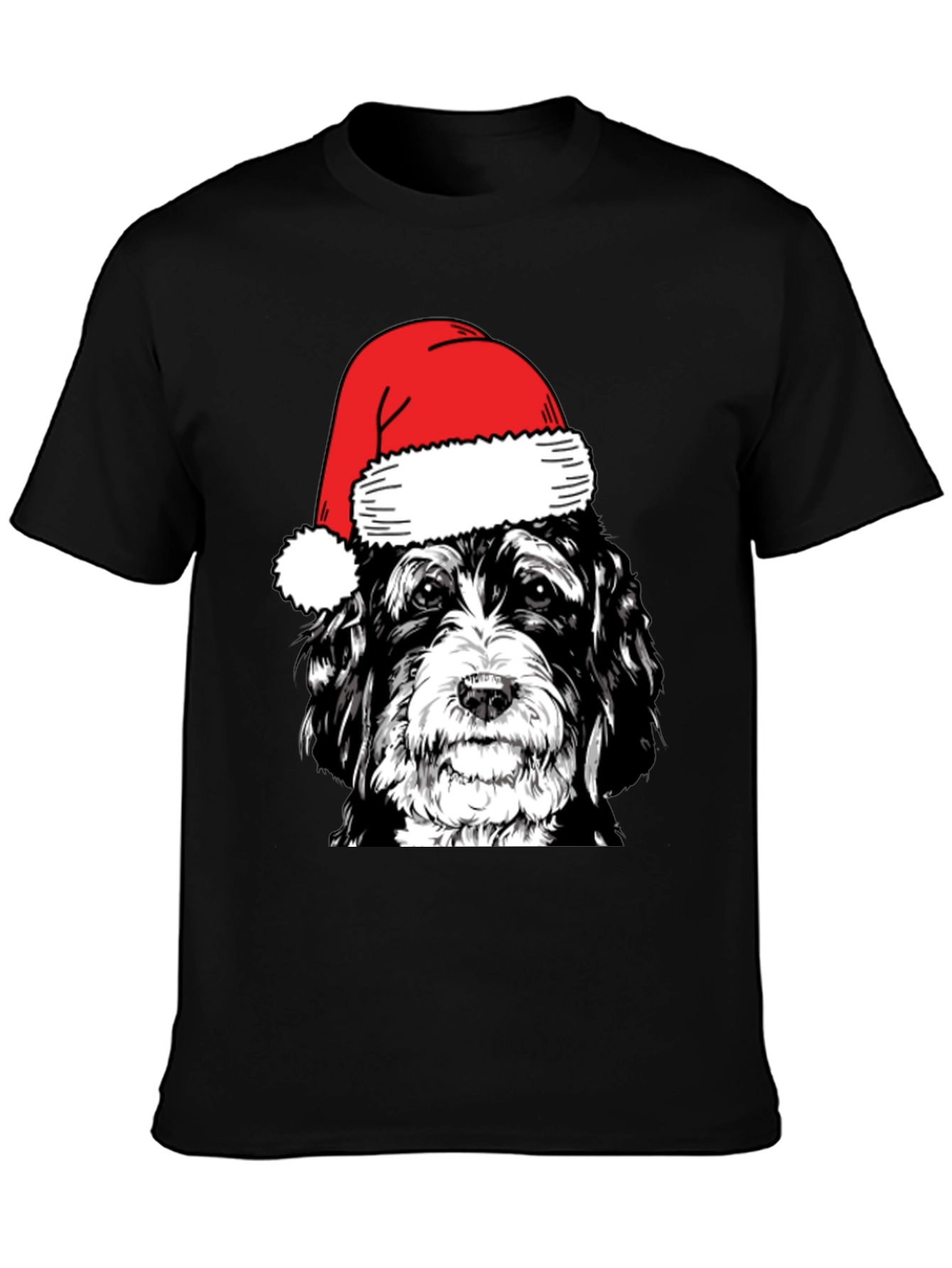 Festive Dog Santa Hat T-Shirt