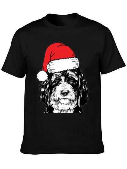 Festive Dog Santa Hat T-Shirt