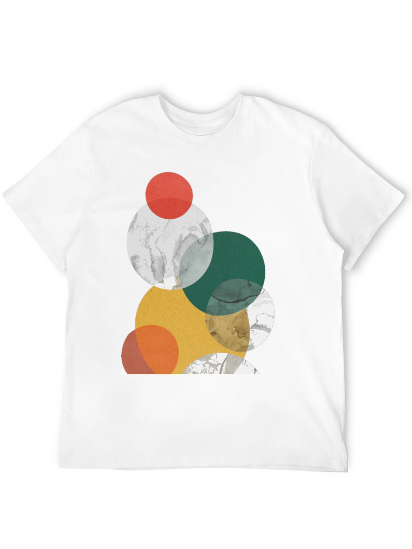 Modern Geometric Circle Design Black T-Shirt