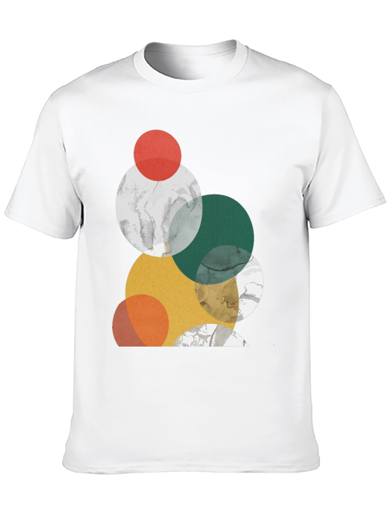 Modern Geometric Circle Design Black T-Shirt