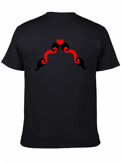 Heart Mustache Black T-Shirt