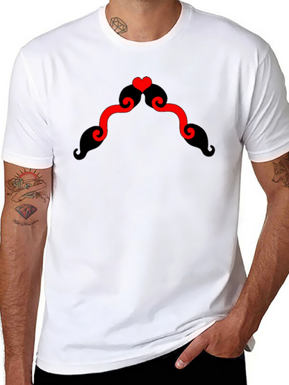 Heart Mustache Black T-Shirt