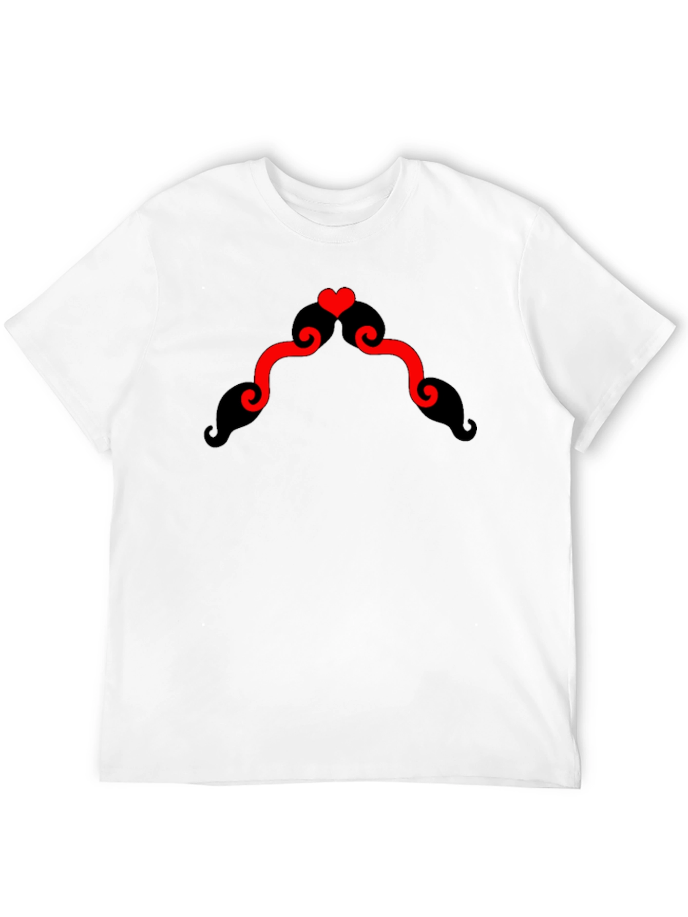 Heart Mustache Black T-Shirt