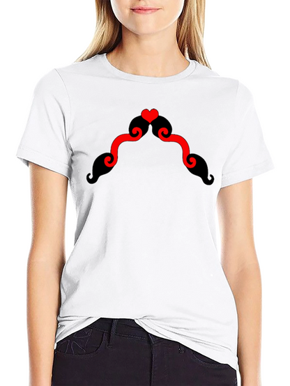 Heart Mustache Black T-Shirt