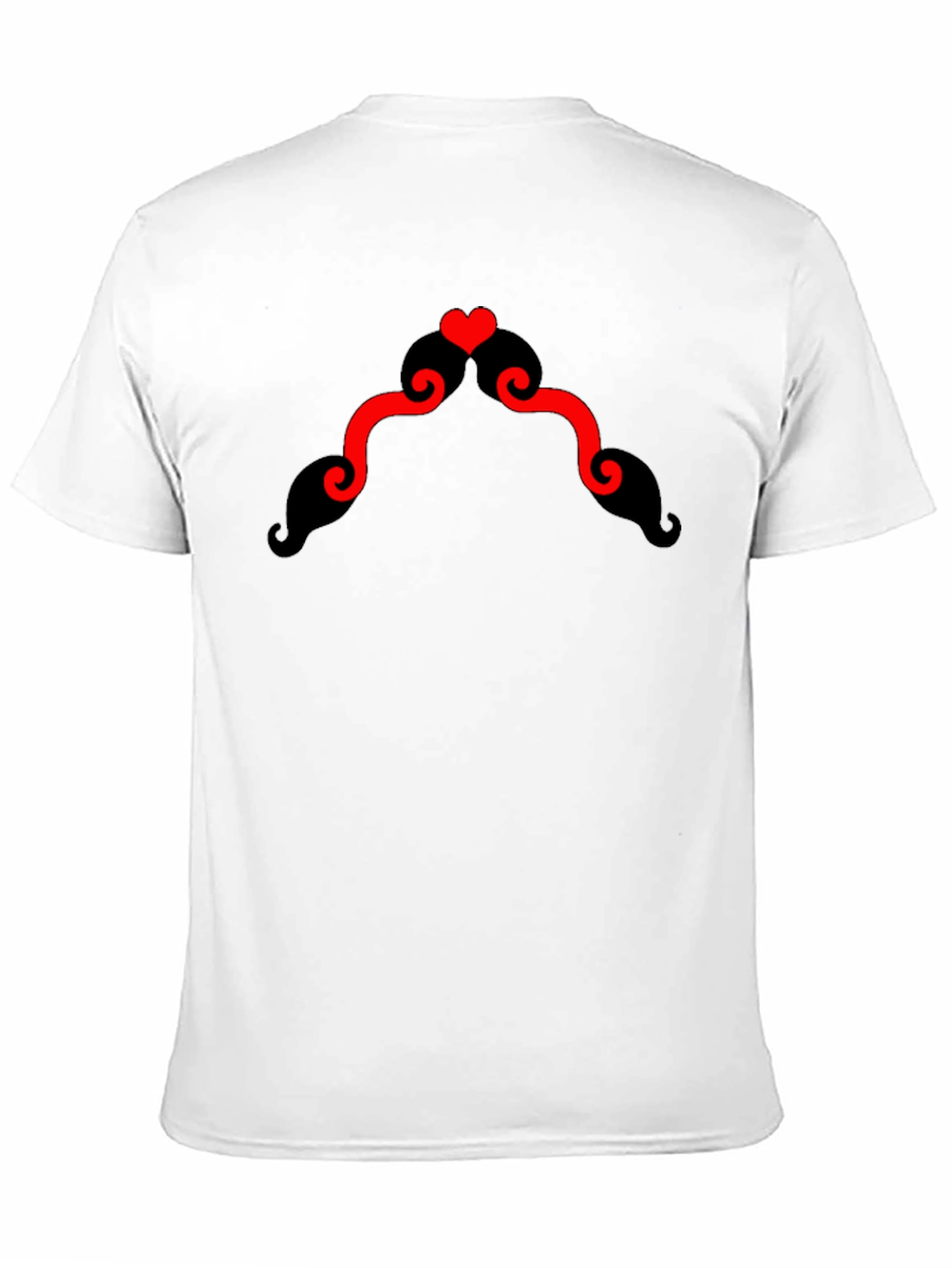 Heart Mustache Black T-Shirt