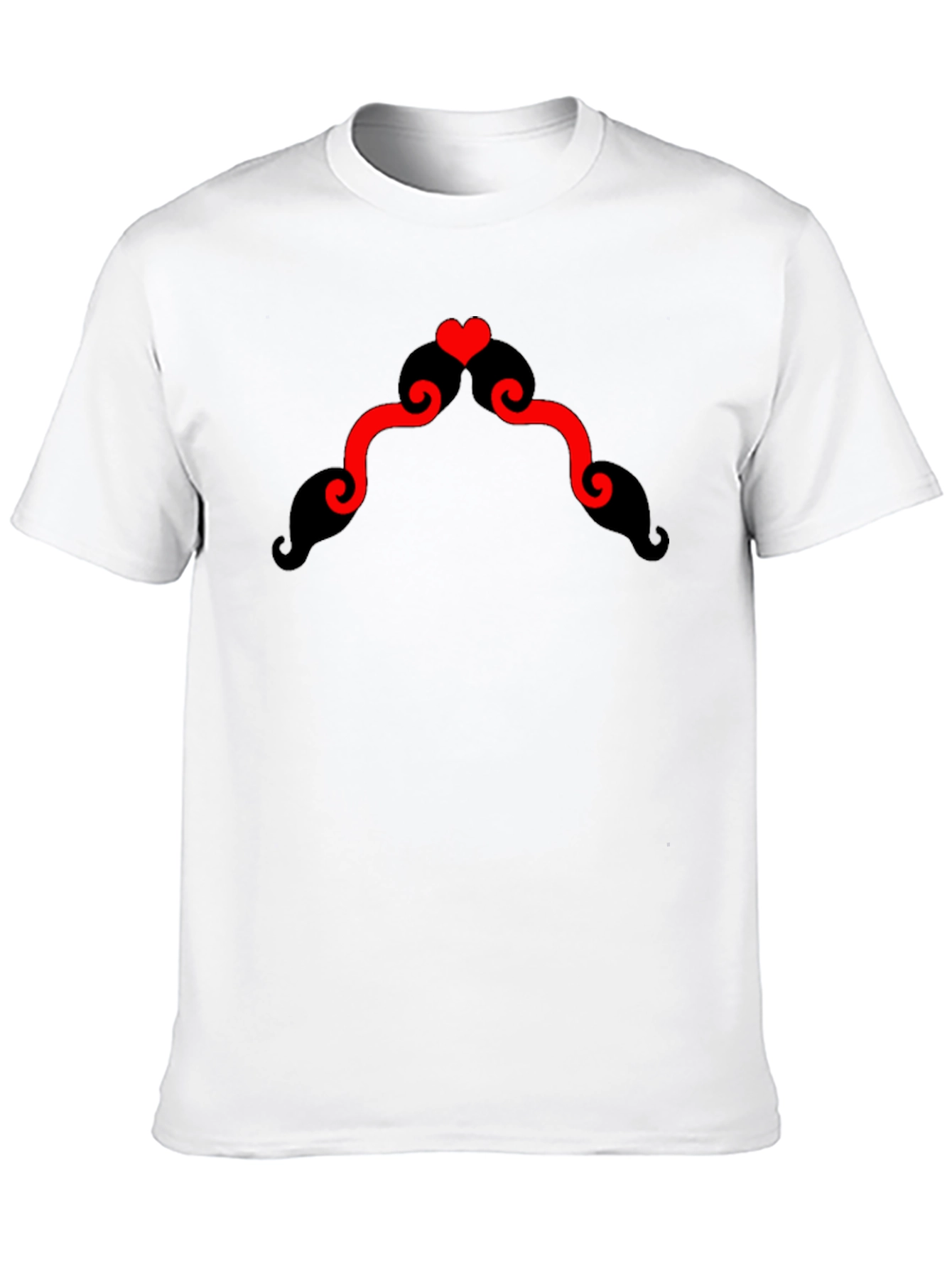 Heart Mustache Black T-Shirt