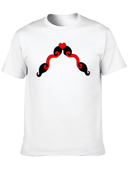 Heart Mustache Black T-Shirt
