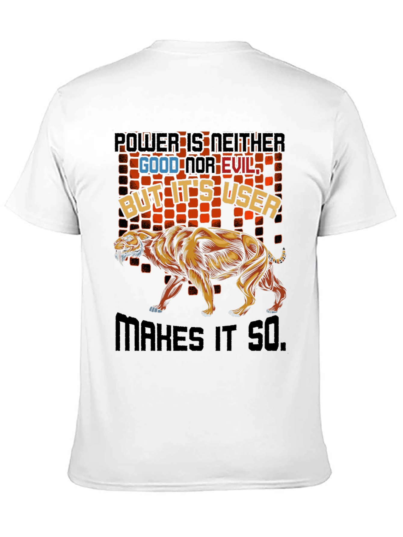 Power Good & Evil Lion Graphic T-Shirt