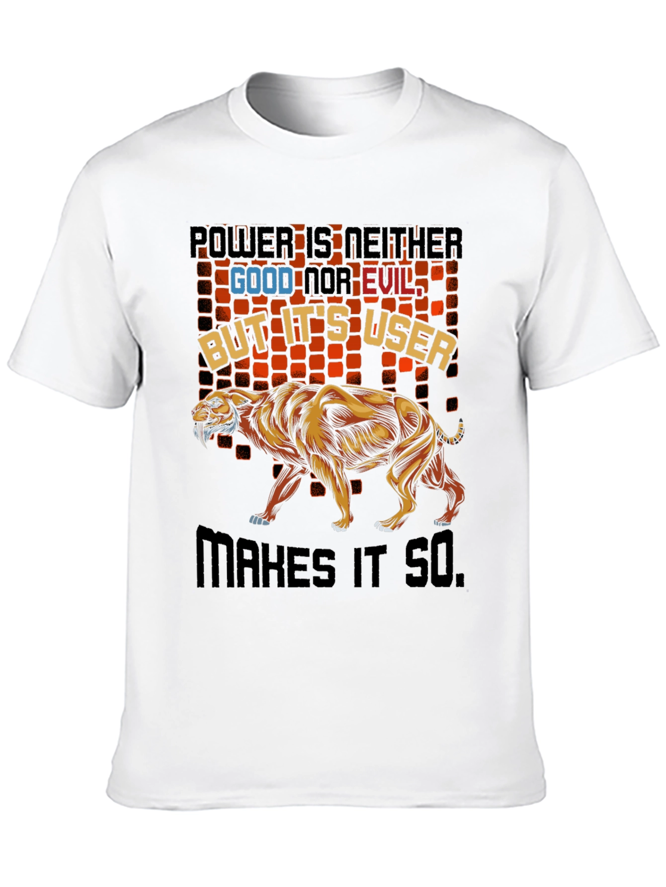 Power Good & Evil Lion Graphic T-Shirt