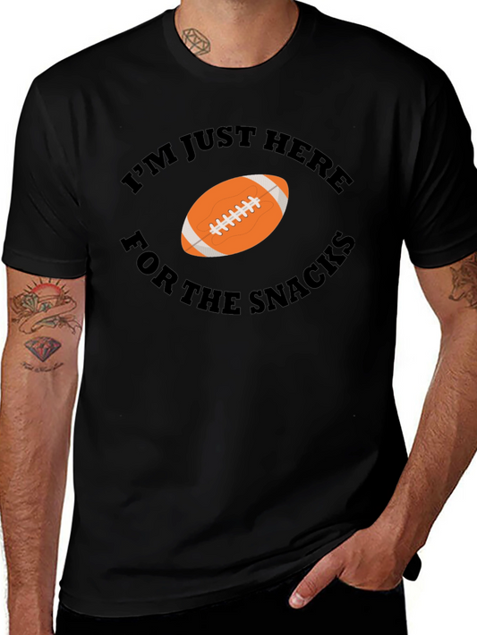 Snacks Football Graphic Tee - Black Cotton T-Shirt
