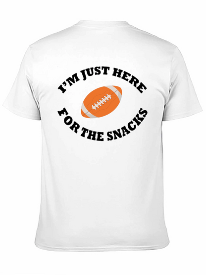 Snacks Football Graphic Tee - Black Cotton T-Shirt