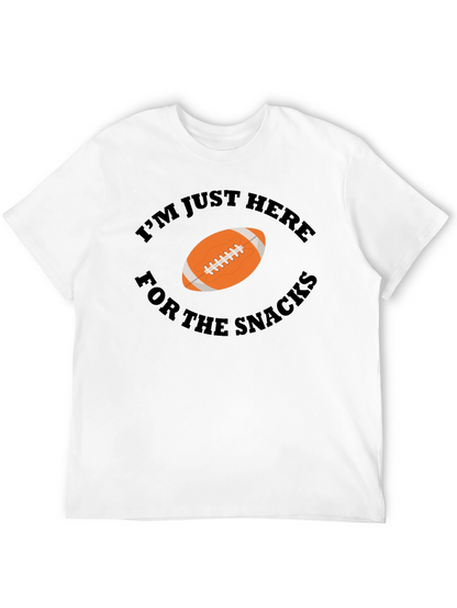 Snacks Football Graphic Tee - Black Cotton T-Shirt