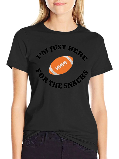 Snacks Football Graphic Tee - Black Cotton T-Shirt