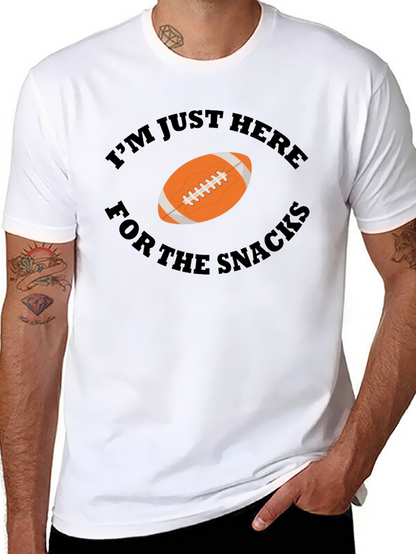 Snacks Football Graphic Tee - Black Cotton T-Shirt