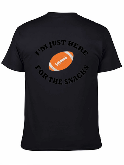 Snacks Football Graphic Tee - Black Cotton T-Shirt