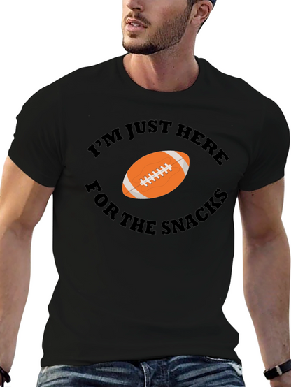 Snacks Football Graphic Tee - Black Cotton T-Shirt