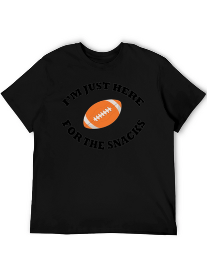 Snacks Football Graphic Tee - Black Cotton T-Shirt