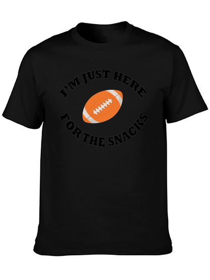 Snacks Football Graphic Tee - Black Cotton T-Shirt