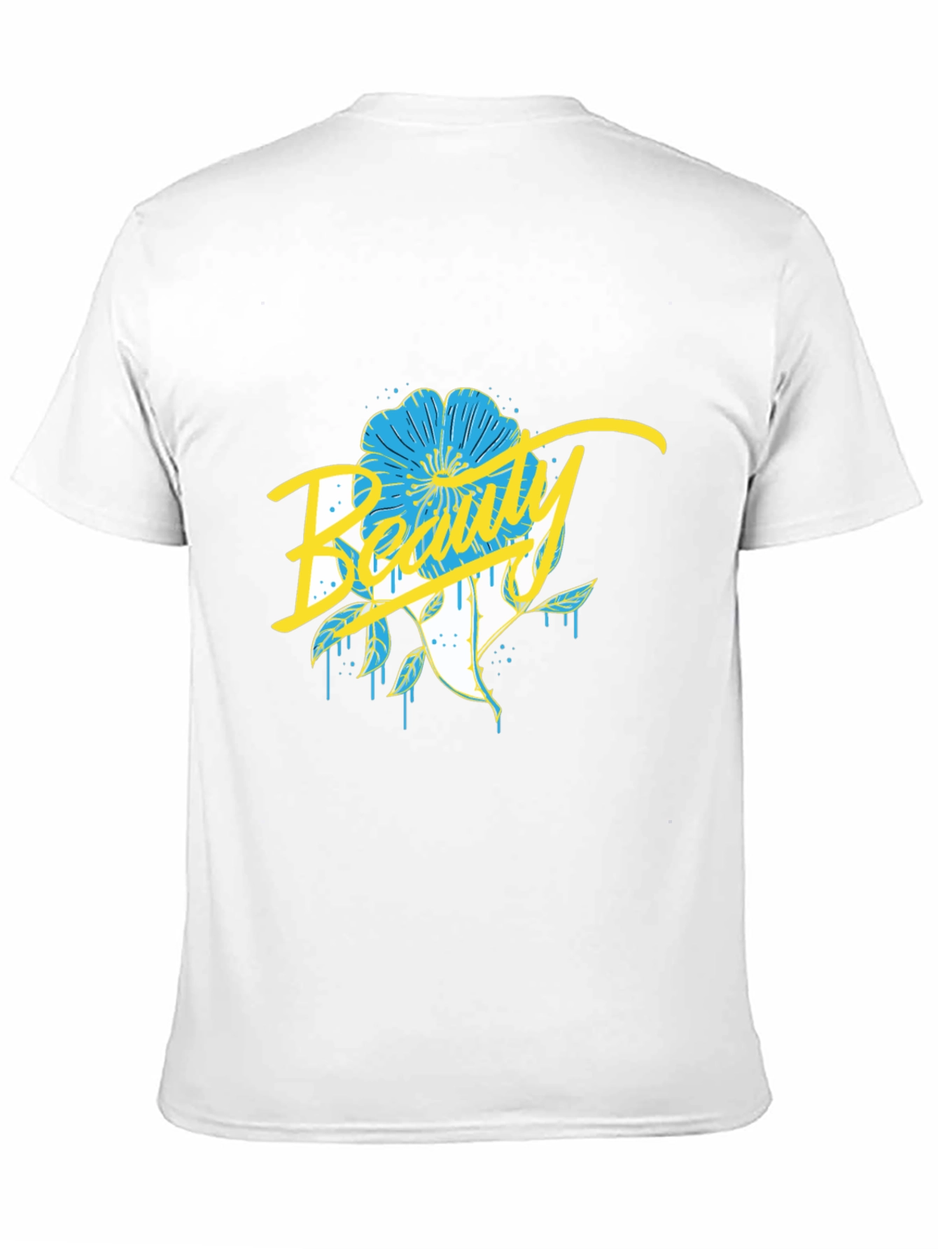 Beauty Flower Graphic Black T-Shirt