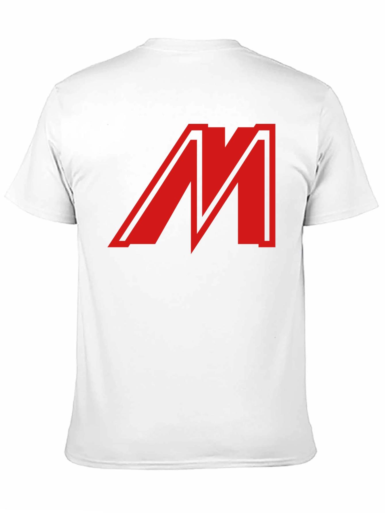 Bold Red M Graphic Black T-Shirt - Classic Style