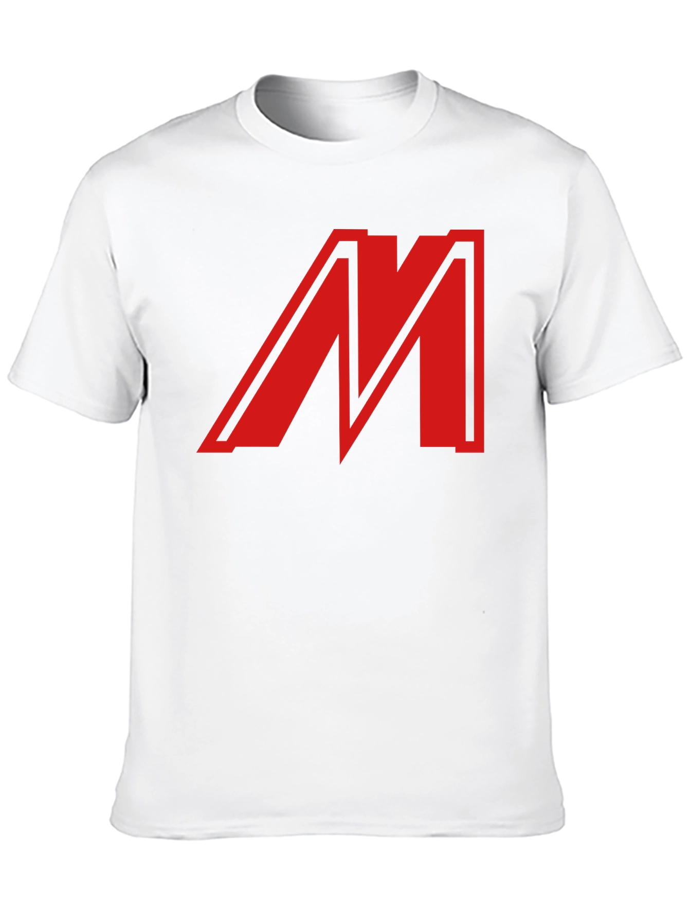 Bold Red M Graphic Black T-Shirt - Classic Style
