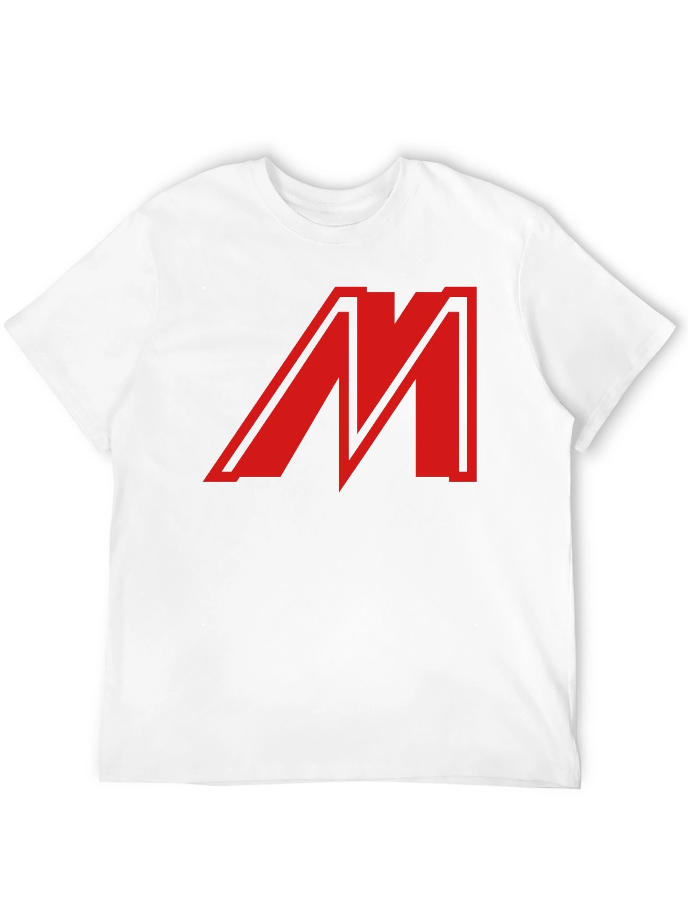 Bold Red M Graphic Black T-Shirt - Classic Style