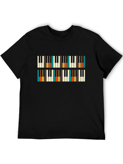 Retro Piano Keys Pattern T-Shirt