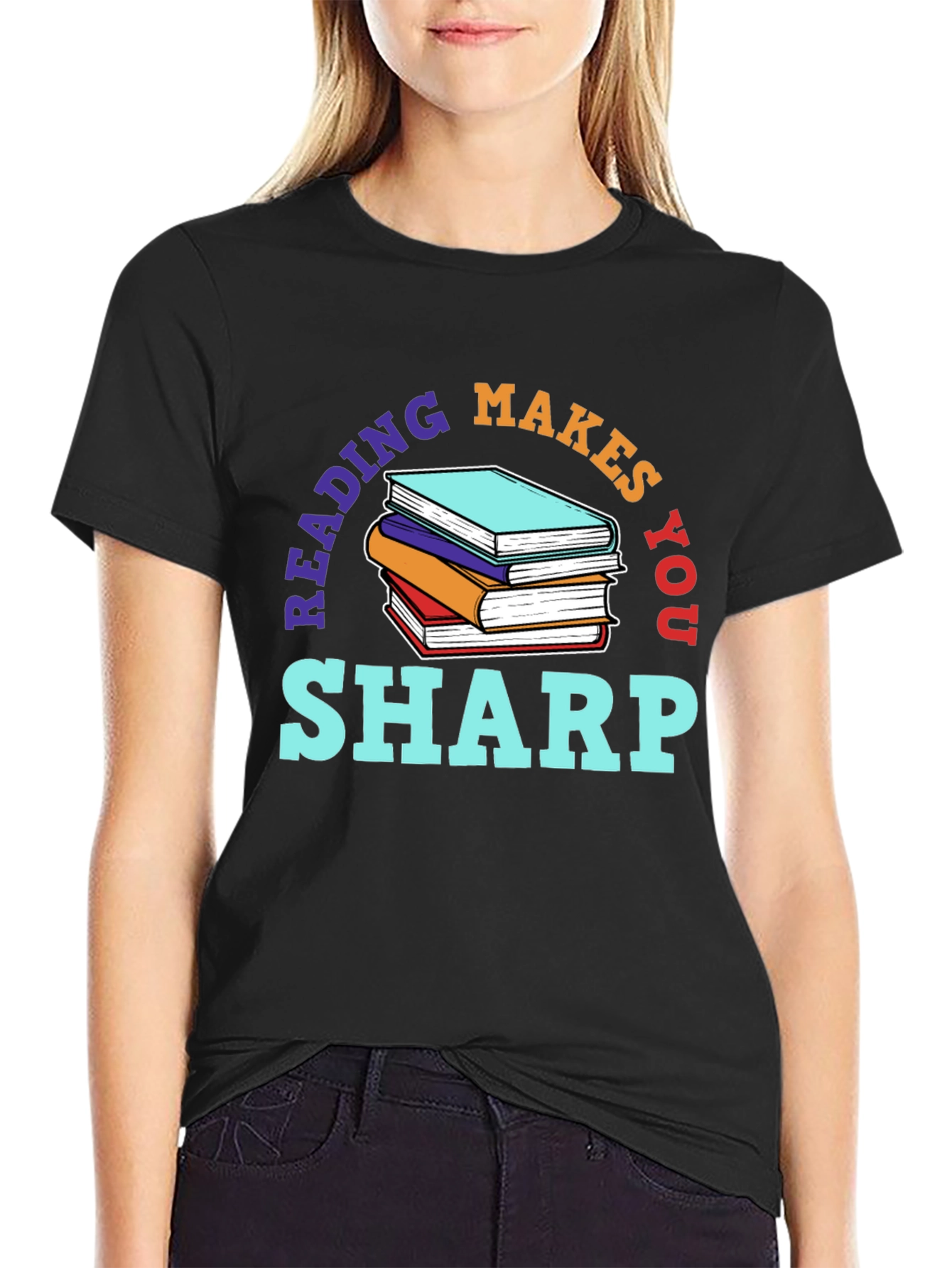 Reading Makes You Sharp Black T-Shirt