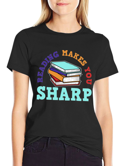 Reading Makes You Sharp Black T-Shirt