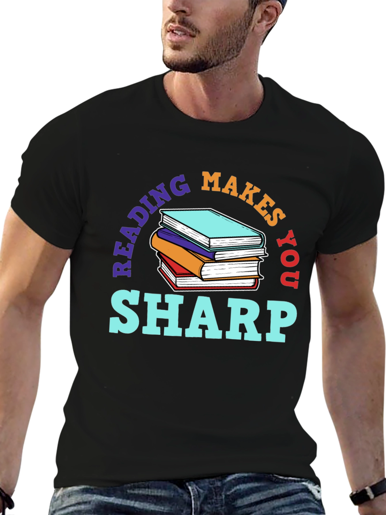 Reading Makes You Sharp Black T-Shirt