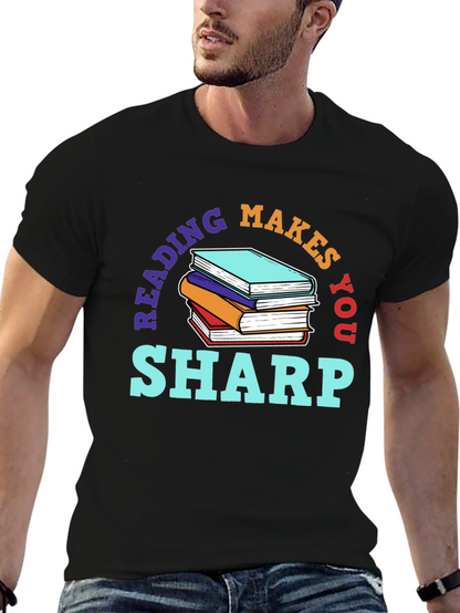 Reading Makes You Sharp Black T-Shirt