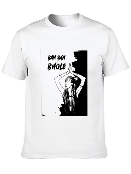 Bam Bam Bhole Graphic Black T-Shirt