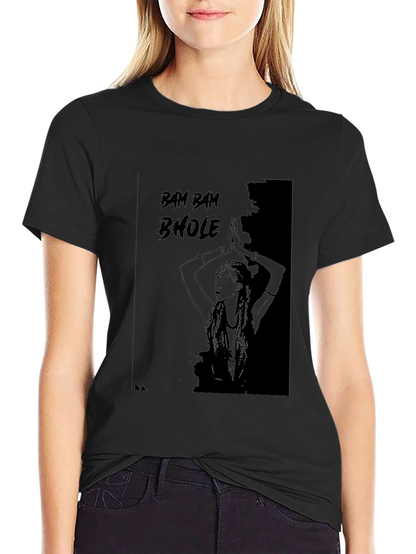 Bam Bam Bhole Graphic Black T-Shirt