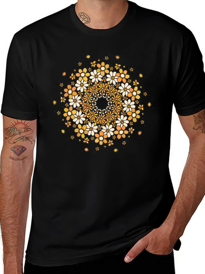 Floral Mandala Graphic Tee - Black
