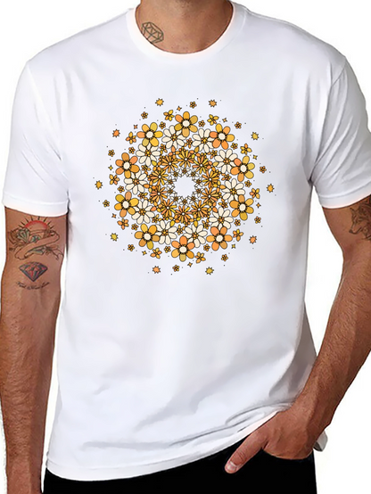 Floral Mandala Graphic Tee - Black