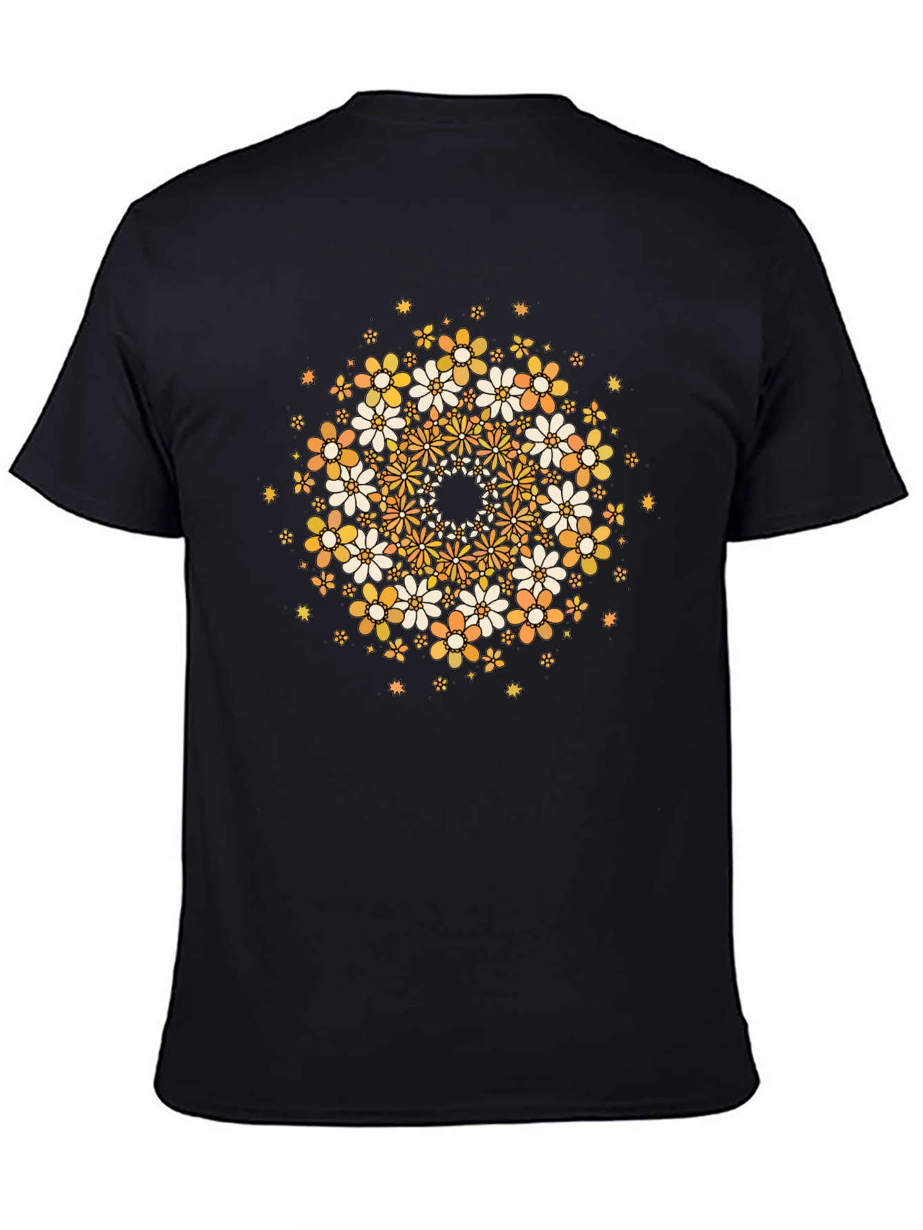 Floral Mandala Graphic Tee - Black