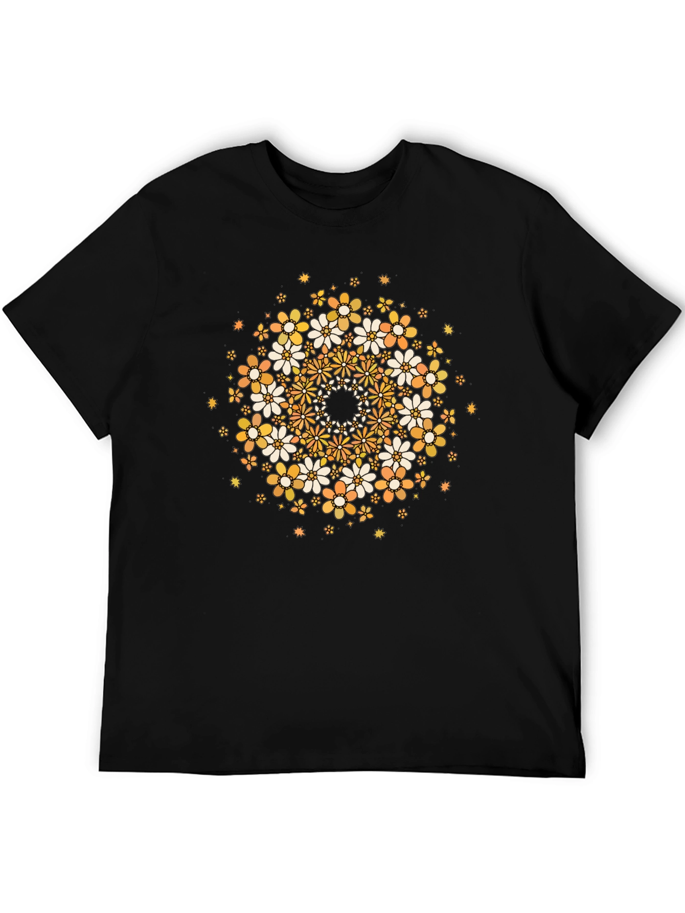 Floral Mandala Graphic Tee - Black