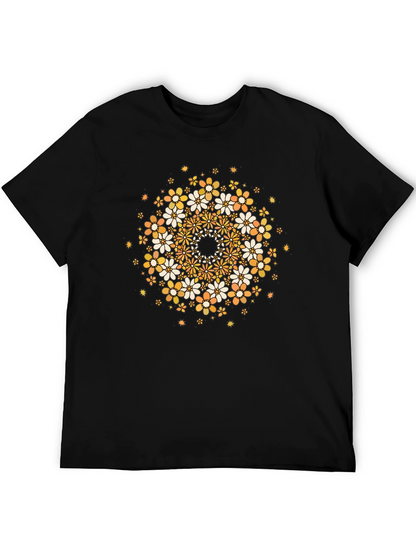 Floral Mandala Graphic Tee - Black