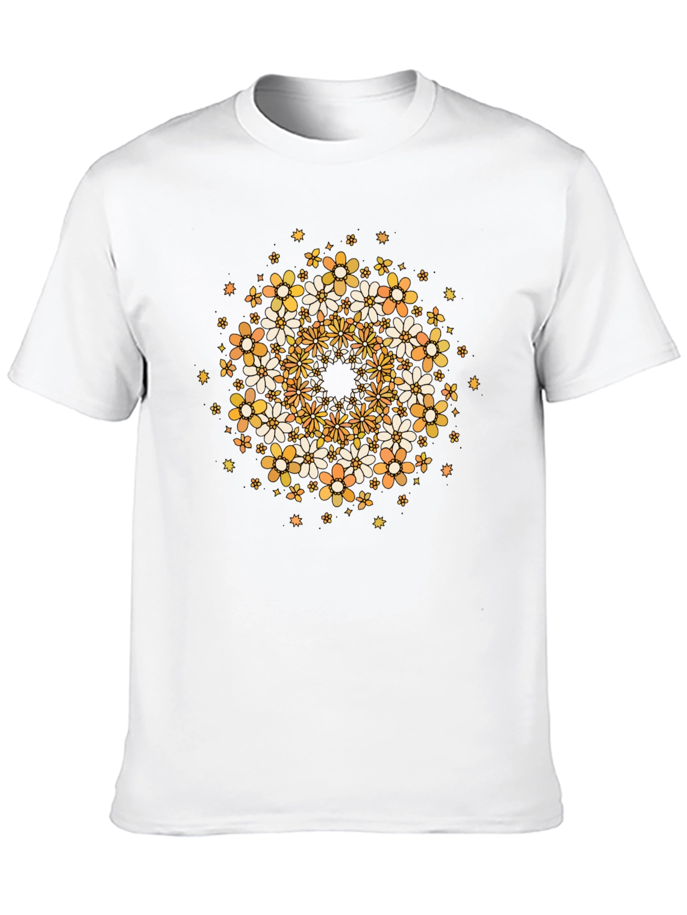 Floral Mandala Graphic Tee - Black