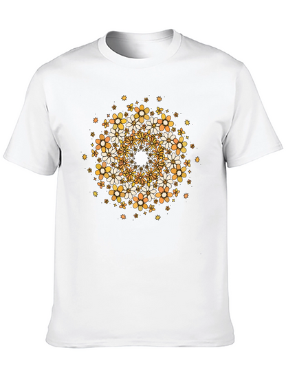 Floral Mandala Graphic Tee - Black